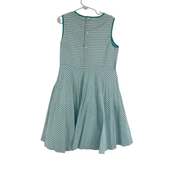 The Children's Place Girls Size 8 Teal and White Striped Sleeveless Dress - Picture 2 of 6
